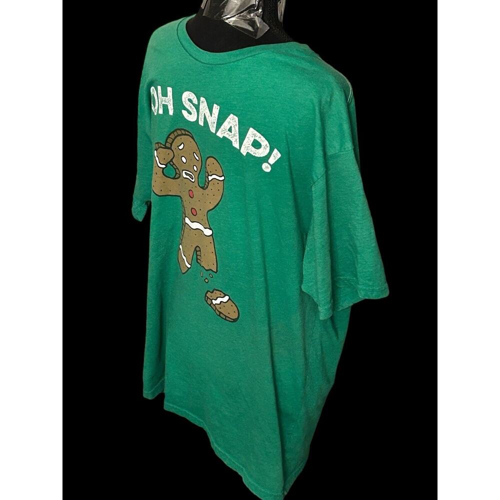 Gingerbread Man Shirt Men's Large OH Snap! Funny Christmas Tee Holiday‎ Time - Picture 4 of 6